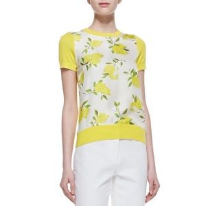 Kate Spade Barcley Short Sleeve Lemon Sweater